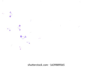Light Purple vector template with crystals, circles. Illustration with set of colorful circles, triangles. Pattern for booklets, leaflets
