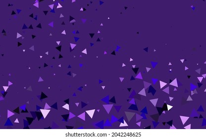 Light Purple vector template with crystals, triangles. Triangles on abstract background with colorful gradient. Modern template for your landing page.
