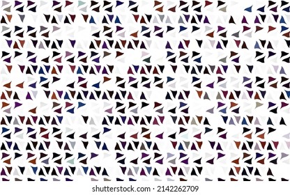 Plantilla de vector púrpura claro con cristales, triángulos. Ilustración con un conjunto de triángulos coloridos. Patrón de anuncios comerciales, folletos, folletos