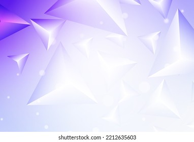 Light Purple vector template with crystals, triangles. Abstract gradient illustration with triangles. Elegant design for wallpapers.