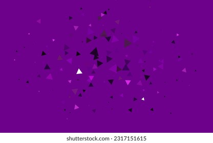 Light Purple vector template with crystals, triangles. Illustration with set of colorful triangles. Best design for your ad, poster, banner.