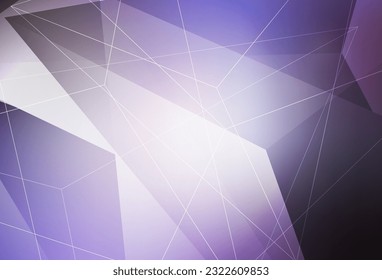 Plantilla de vector púrpura claro con cristales, triángulos. Hermosa ilustración con triángulos de estilo natural. Patrón de folletos y folletos