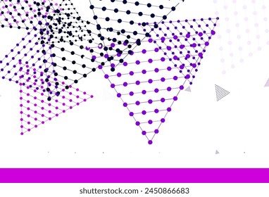 Light Purple vector template with crystals, circles. Glitter abstract illustration with spheres, triangular lines. Pattern for booklets, leaflets