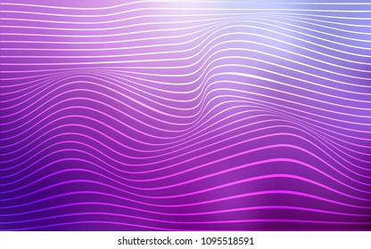 Light Purple vector template with curved ribbons. An elegant bright illustration with gradient. A completely new design for your business.