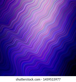 Light Purple vector template with curved lines. Creative illustration in halftone style with gradient. Elegant pattern for a brand book.