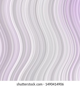 Light Purple vector template with curved lines. Abstract illustration with bandy gradient lines. Pattern for ads, commercials.