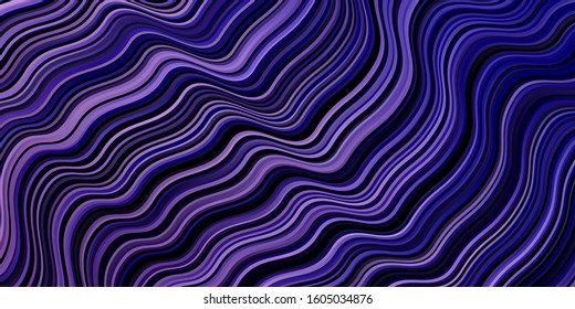 Light Purple vector template with curved lines. Colorful illustration in abstract style with bent lines. Smart design for your promotions.