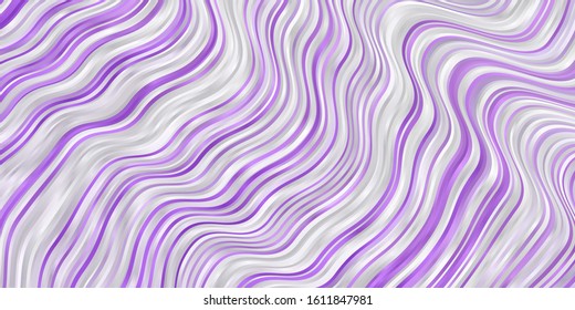 Light Purple vector template with curved lines. Abstract gradient illustration with wry lines. Template for your UI design.
