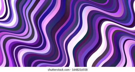 Light Purple vector template with curved lines. Colorful illustration in abstract style with bent lines. Best design for your posters, banners.