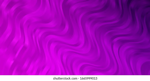 Light Purple vector template with curved lines. Abstract illustration with gradient bows. Smart design for your promotions.
