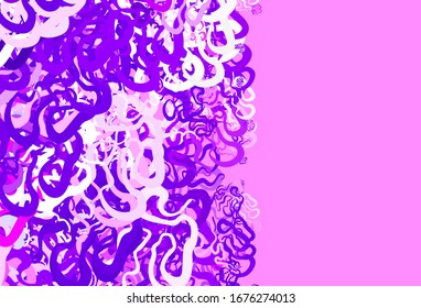 Light Purple vector template with curved lines. Colorful illustration in simple style with gradient. The best colorful design for your business.