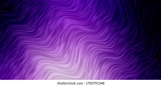 Light Purple vector template with curved lines. Colorful geometric sample with gradient curves.  Pattern for business booklets, leaflets