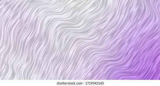 Light Purple vector template with curved lines. Abstract gradient illustration with wry lines. Template for your UI design.
