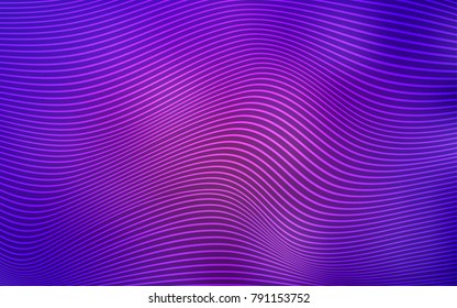Light Purple vector template with curved ribbons. Brand-new colored illustration in blurry style with gradient. The completely new template for your brand book.