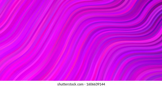 Light Purple vector template with curves. Bright illustration with gradient circular arcs. Best design for your ad, poster, banner.