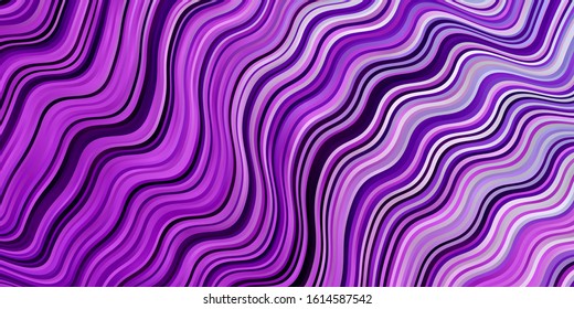 Light Purple vector template with curves. Illustration in halftone style with gradient curves. Pattern for commercials, ads.