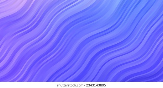 Plantilla de vector púrpura claro con curvas. Ilustración en estilo de medio tono con curvas de degradado. Plantilla para el diseño de la interfaz de usuario.
