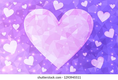 Light Purple vector  template with doodle hearts. Illustration with hearts in love concept for valentine's day. Pattern for marriage gifts, congratulations.