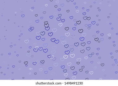 Light Purple vector template with doodle hearts. Illustration with hearts in love concept for valentine's day. Pattern for marriage gifts, congratulations.