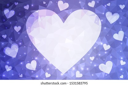 Light Purple vector  template with doodle hearts. Beautiful colored illustration with hearts in celebration style. Pattern for carnival, festival romantic leaflets.