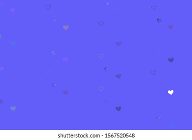 Light Purple vector template with doodle hearts. Illustration with hearts in love concept for valentine's day. Pattern for valentine's ad, booklets.