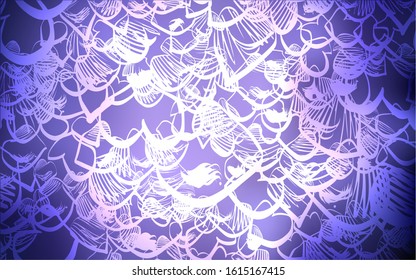 Light Purple vector template with doodle hearts. Hearts on blurred abstract background with colorful gradient. Template for Valentine's greeting postcards.