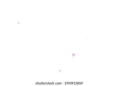 Light Purple vector template with doodle hearts. Beautiful abstract hearts on colorful gradient background. Template for Valentine's greeting postcards.