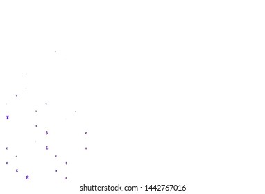 Light Purple vector template with EUR, JPY, GBP. Illustration with EUR, JPY, GBP signs on white template. Smart design for your business advert of economic, wealth.