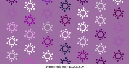 Light Purple vector template with flu signs. Simple design in abstract style with infection forms. Simple drawing against danger fever.