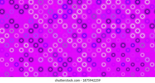 Light purple vector template with flu signs. Colorful  gradient illness symbols in simple abstract style. Best design for quarantine events.