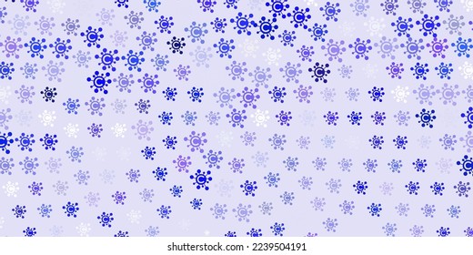 Light Purple vector template with flu signs. Abstract illustration with biological gradient shapes. Best design for quarantine events.