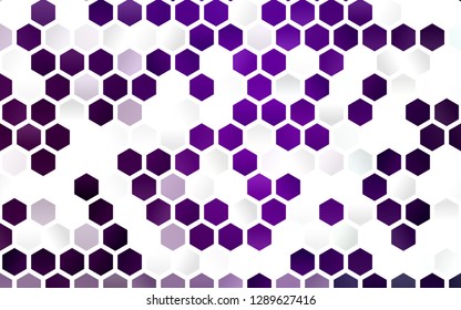 Light Purple vector template in hexagonal style. Design in abstract style with hexagons. Pattern can be used for landing pages.