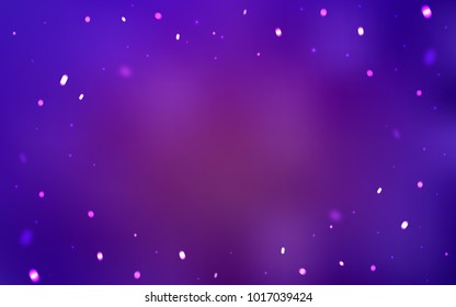 Light Purple vector template with ice snowflakes. Blurred decorative design in xmas style with snow. New year design for your business advert.