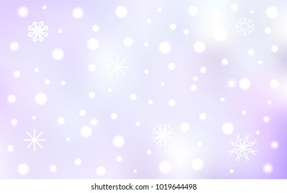 Light Purple vector template with ice snowflakes. Glitter abstract illustration with crystals of ice. The pattern can be used for year new  websites.