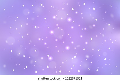 Light Purple vector template with ice snowflakes. Shining colored illustration with snow in christmas style. The pattern can be used for year new  websites.