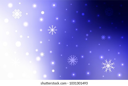 Light Purple vector template with ice snowflakes. Modern geometrical abstract illustration with crystals of ice. The pattern can be used for year new  websites.