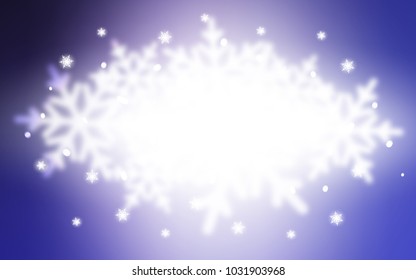 Light Purple vector template with ice snowflakes. Glitter abstract illustration with crystals of ice. The pattern can be used for year new  websites.
