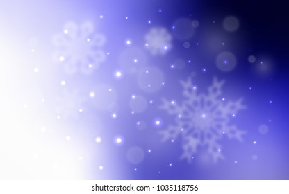 Light Purple vector template with ice snowflakes. Glitter abstract illustration with crystals of ice. New year design for your ad, poster, banner.