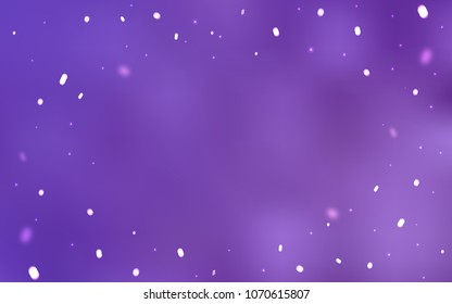 Light Purple vector template with ice snowflakes. Decorative shining illustration with snow on abstract template. The template can be used as a new year background.