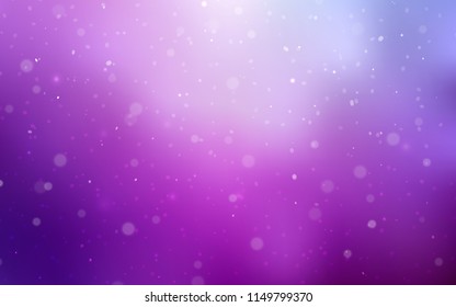 Light Purple vector template with ice snowflakes. Decorative shining illustration with snow on abstract template. The pattern can be used for year new  websites.