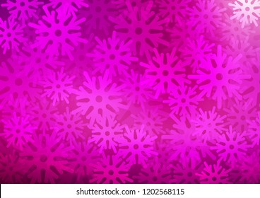 Light Purple vector template with ice snowflakes. Glitter abstract illustration with crystals of ice. New year design for your ad, poster, banner.