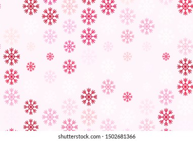 Light Purple vector template with ice snowflakes. Modern geometrical abstract illustration with snowflakes. New year design for business advert.