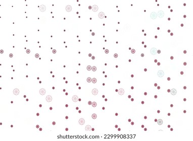 Light Purple vector template with ice snowflakes. Blurred decorative design in xmas style with snow. The template can be used as a new year background.