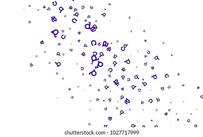 Light Purple vector template with isolated letters. Colored alphabet signs with gradient on white background. Best design for your ad, poster, banner of college.