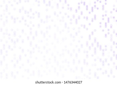 Light Purple vector template with isolated numerals. Abstract illustration with colored algebra signs. Pattern for school, grammar websites.