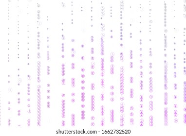 Light Purple vector template with isolated numerals. Blurred design in simple style with collection of numerals. Pattern for ad, booklets, leaflets of education.