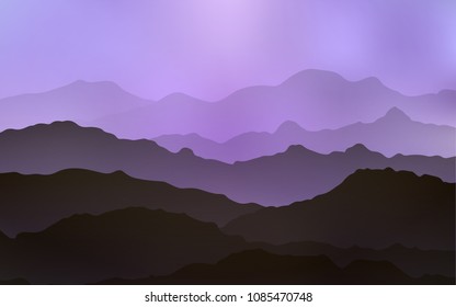 Light Purple vector template with lava shapes. Brand-new colored illustration in mountain style with gradient. The template for cell phone backgrounds.