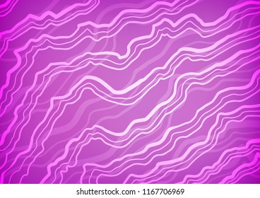 Light Purple vector template with lava shapes. Glitter abstract illustration with wry lines. Marble style for your business design.