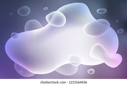Light Purple vector template with lava shapes. Blurred geometric sample with gradient bubbles.  Pattern for your business design.