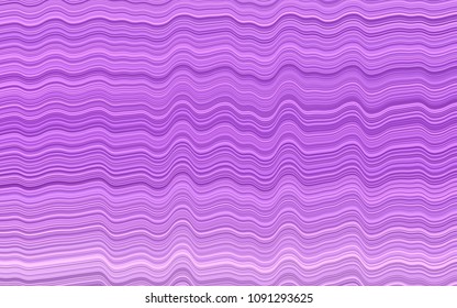 Light Purple vector template with lines, ovals. Glitter abstract illustration with wry lines. A completely new marble design for your business.